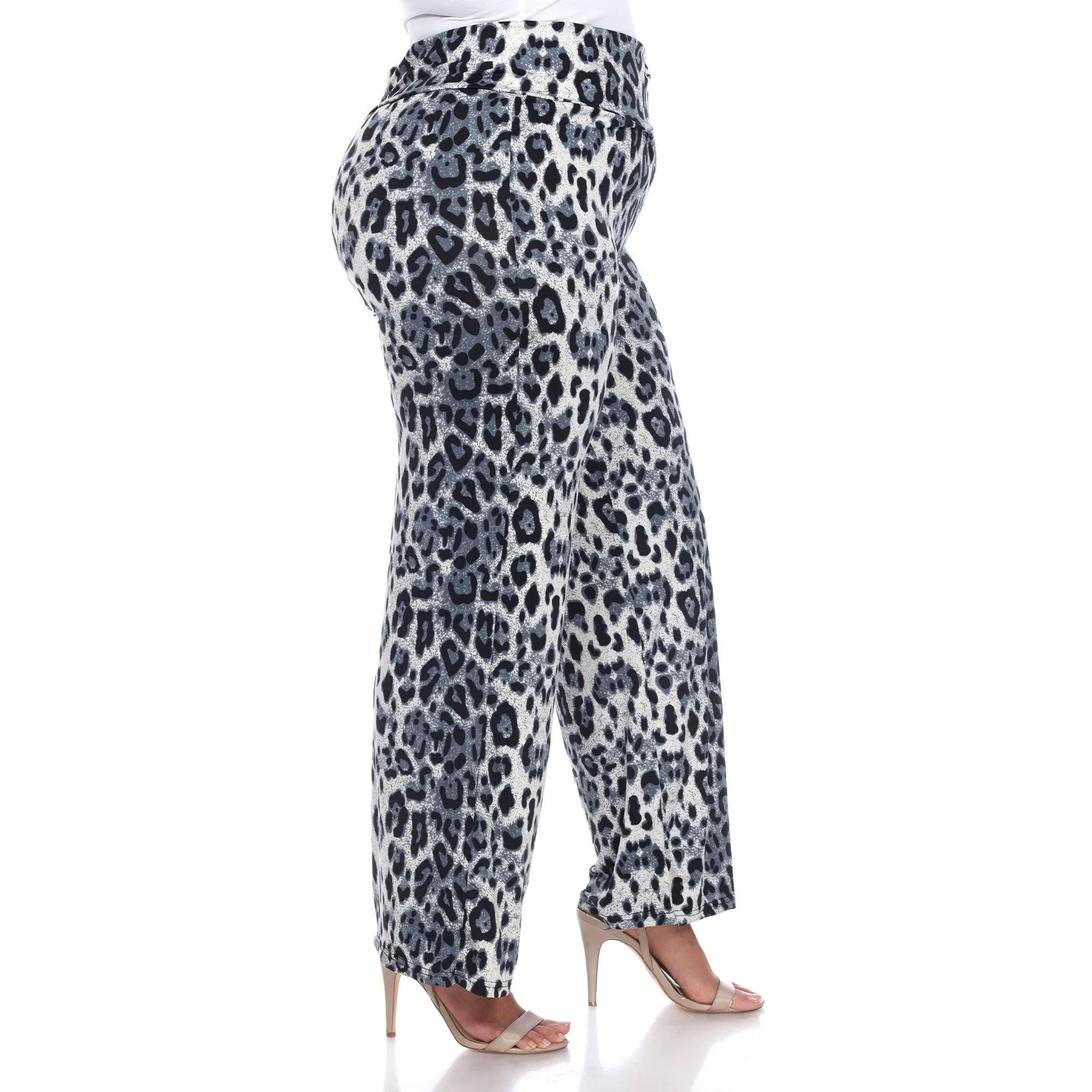 Women's Plus Size Cheetah Print Palazzo Pants sold by White Mark product image thumbnail 3