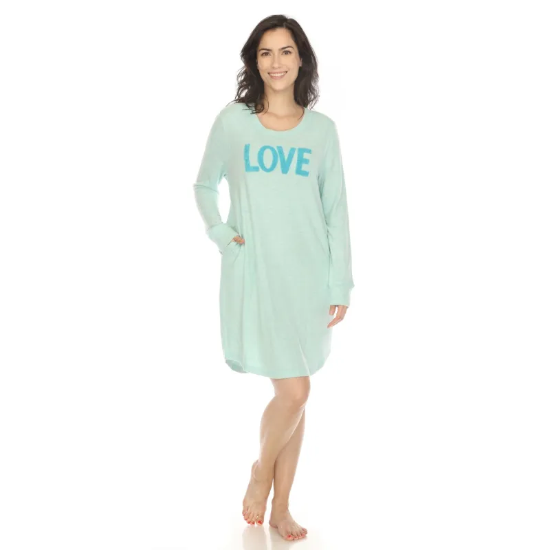 Women's Long Sleeve Sleep Shirt sold by White Mark