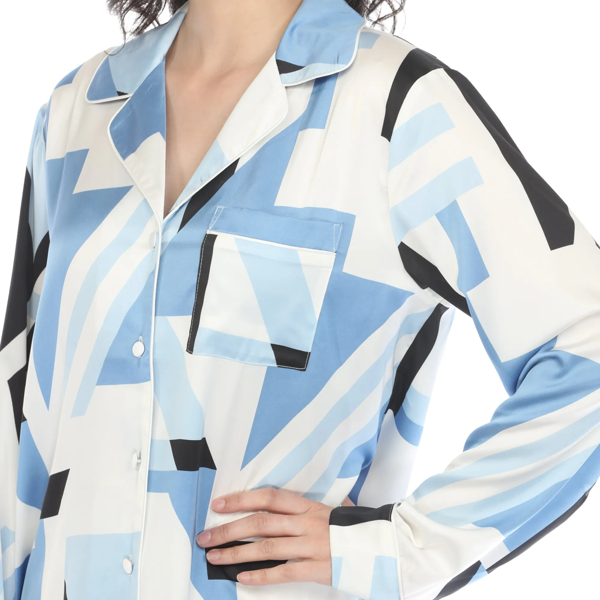 Women's Printed Satin Pajama Set sold by White Mark product image thumbnail 4