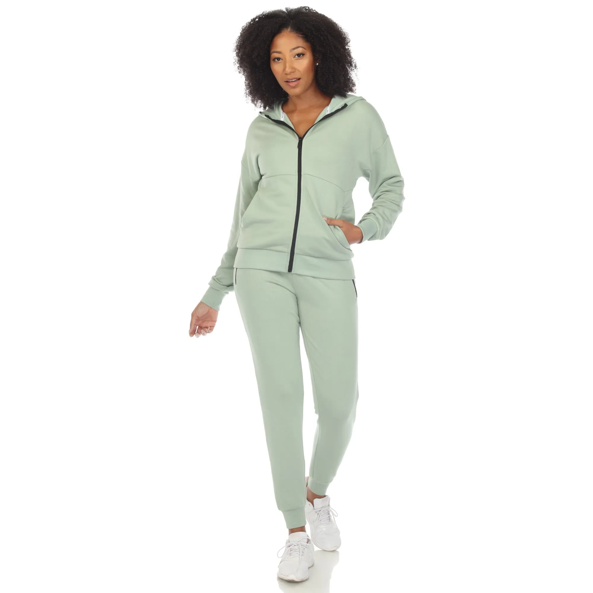 Women's Two Piece Fleece Sweatsuit Set sold by White Mark