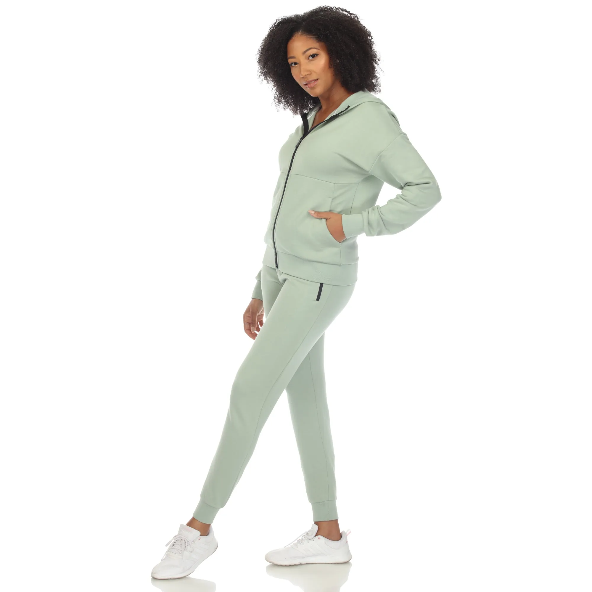 Women's Two Piece Fleece Sweatsuit Set sold by White Mark product image thumbnail 2
