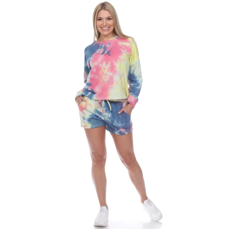 Tie Dye Lounge Top & Shorts Set sold by White Mark