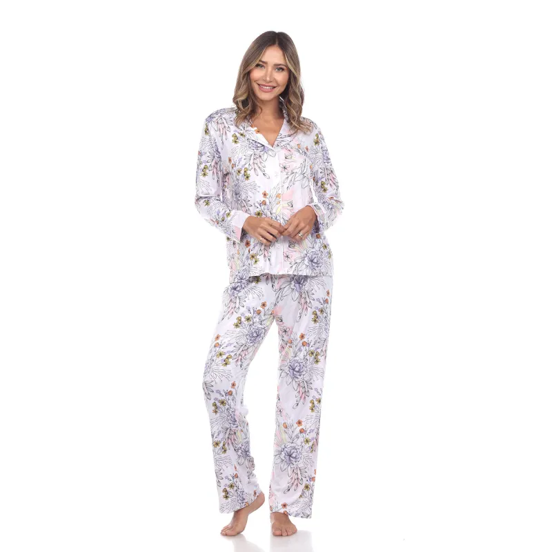 Long Sleeve Floral Pajama Set sold by White Mark