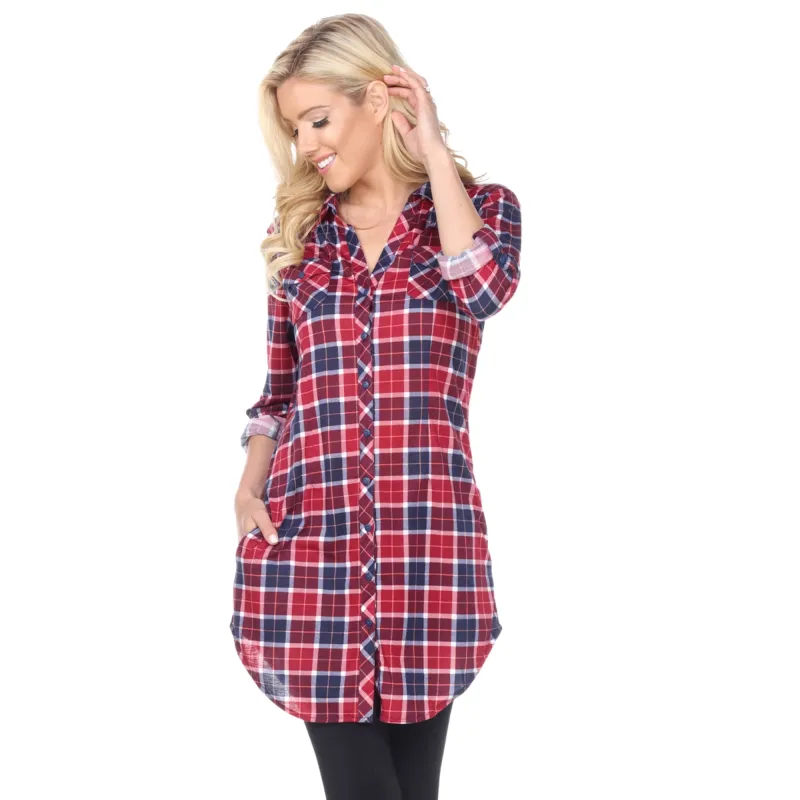 Women's Piper Stretchy Plaid Tunic sold by White Mark