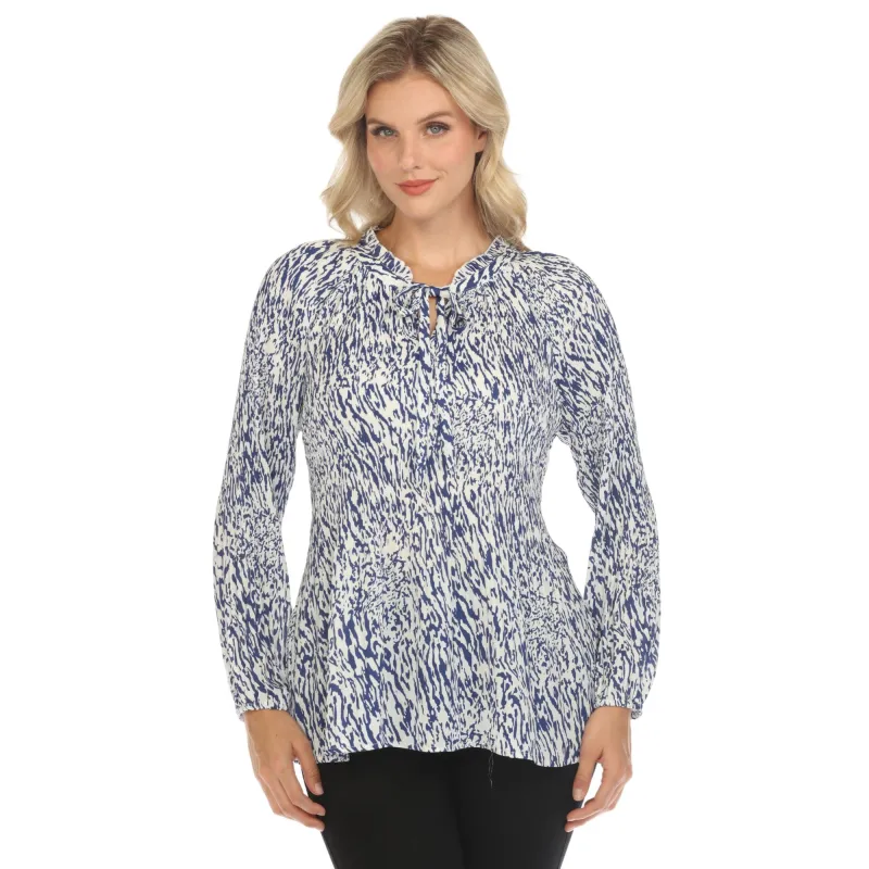 Women's Printed Peasant Chiffon Blouse sold by White Mark