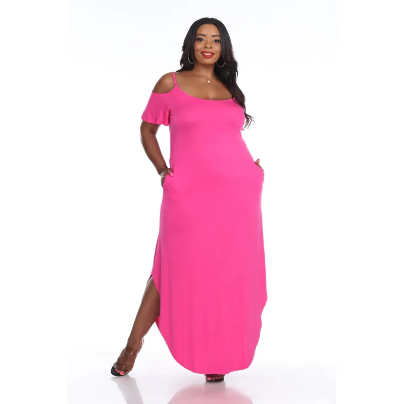 Plus Size Cold Shoulder Maxi Sundress sold by White Mark