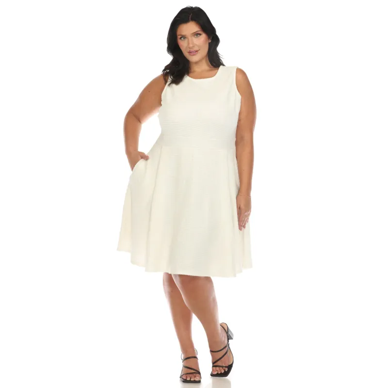 Women's Plus Size Tweed Fit and Flare Dress sold by White Mark