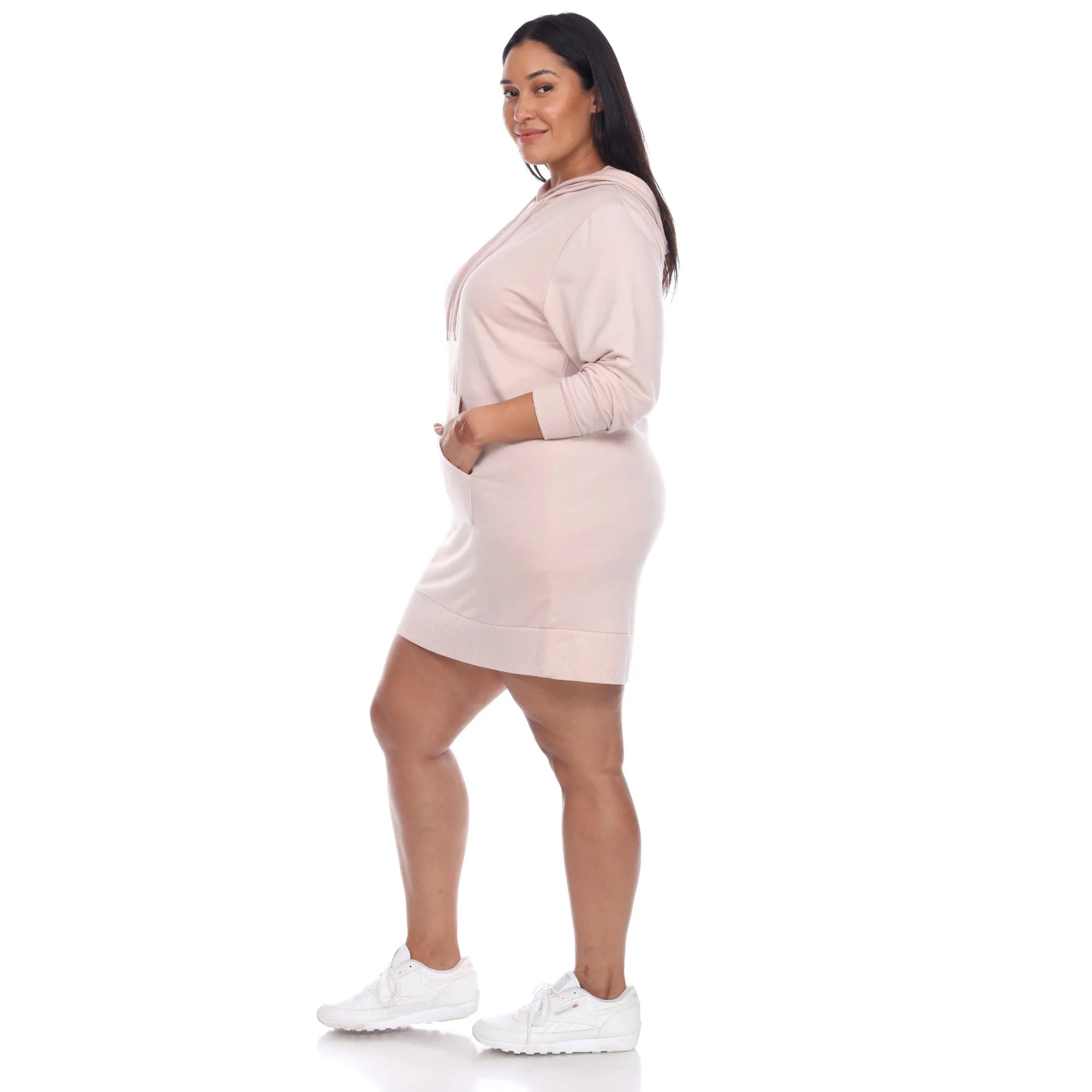 Women's Plus Size Hoodie Sweatshirt Dress sold by White Mark product image thumbnail 3