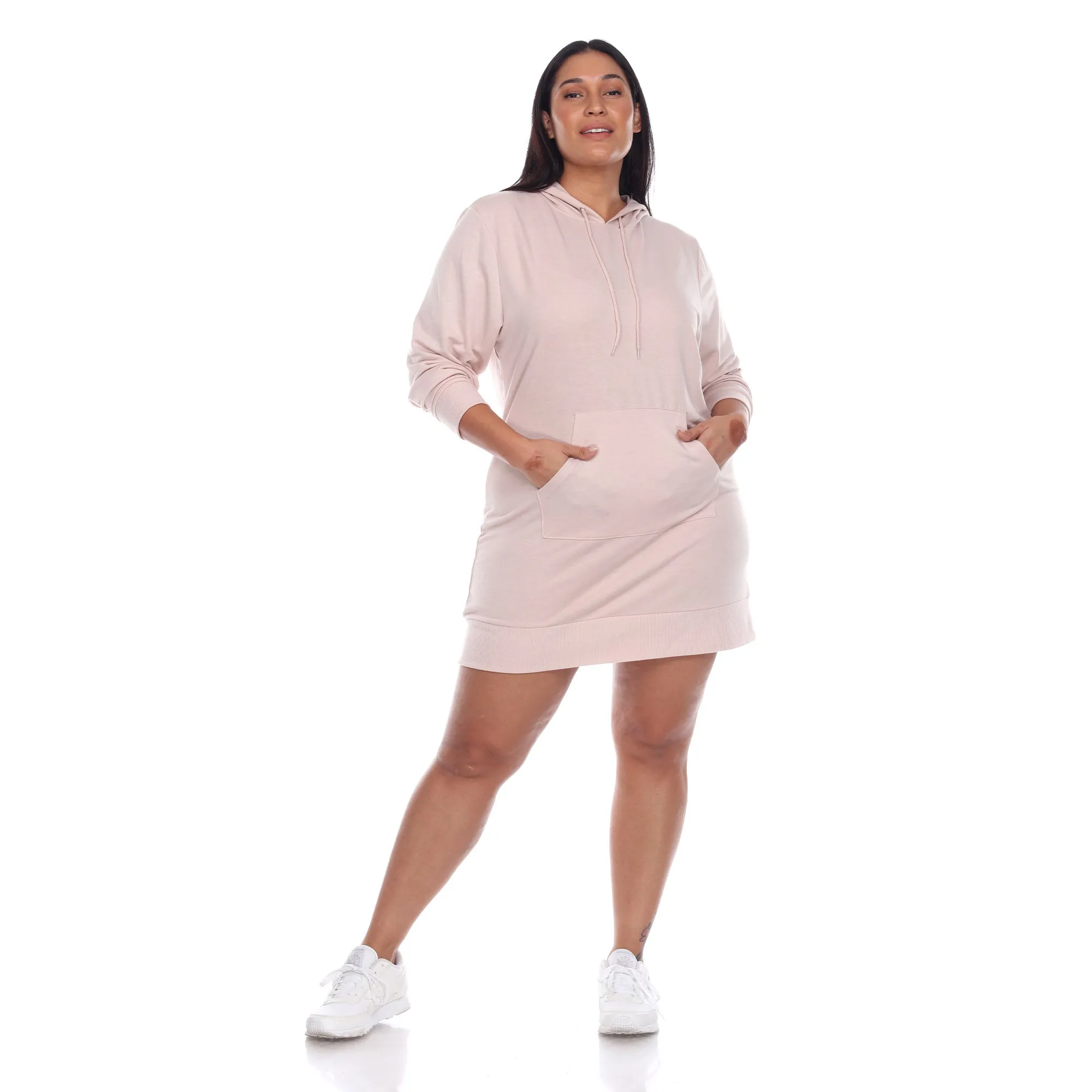 Women's Plus Size Hoodie Sweatshirt Dress sold by White Mark
