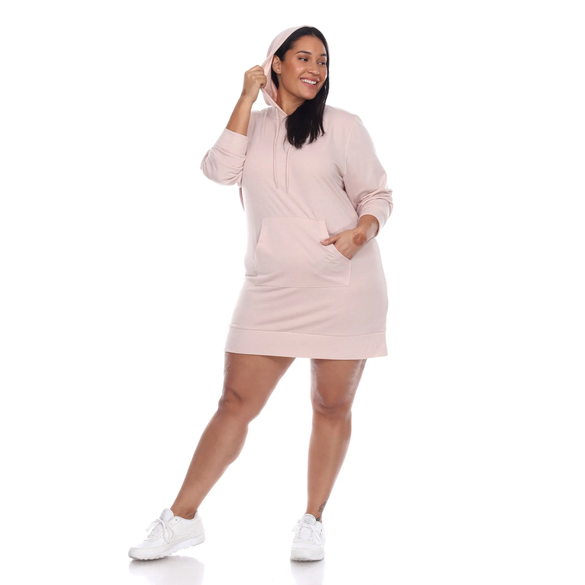 Women's Plus Size Hoodie Sweatshirt Dress sold by White Mark product image thumbnail 2