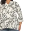 Women's Plus Size Paisley Button Front Tunic Top sold by White Mark