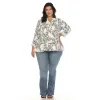 Women's Plus Size Paisley Button Front Tunic Top sold by White Mark