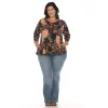 Women's Plus Size Vibrant Boho Swing Top sold by White Mark
