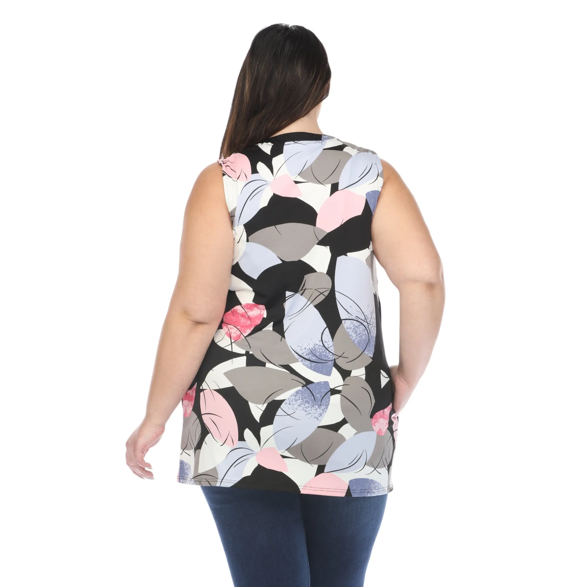 Women's Plus Size Pleated Front Sleeveless Tunic Top sold by White Mark product image thumbnail 3