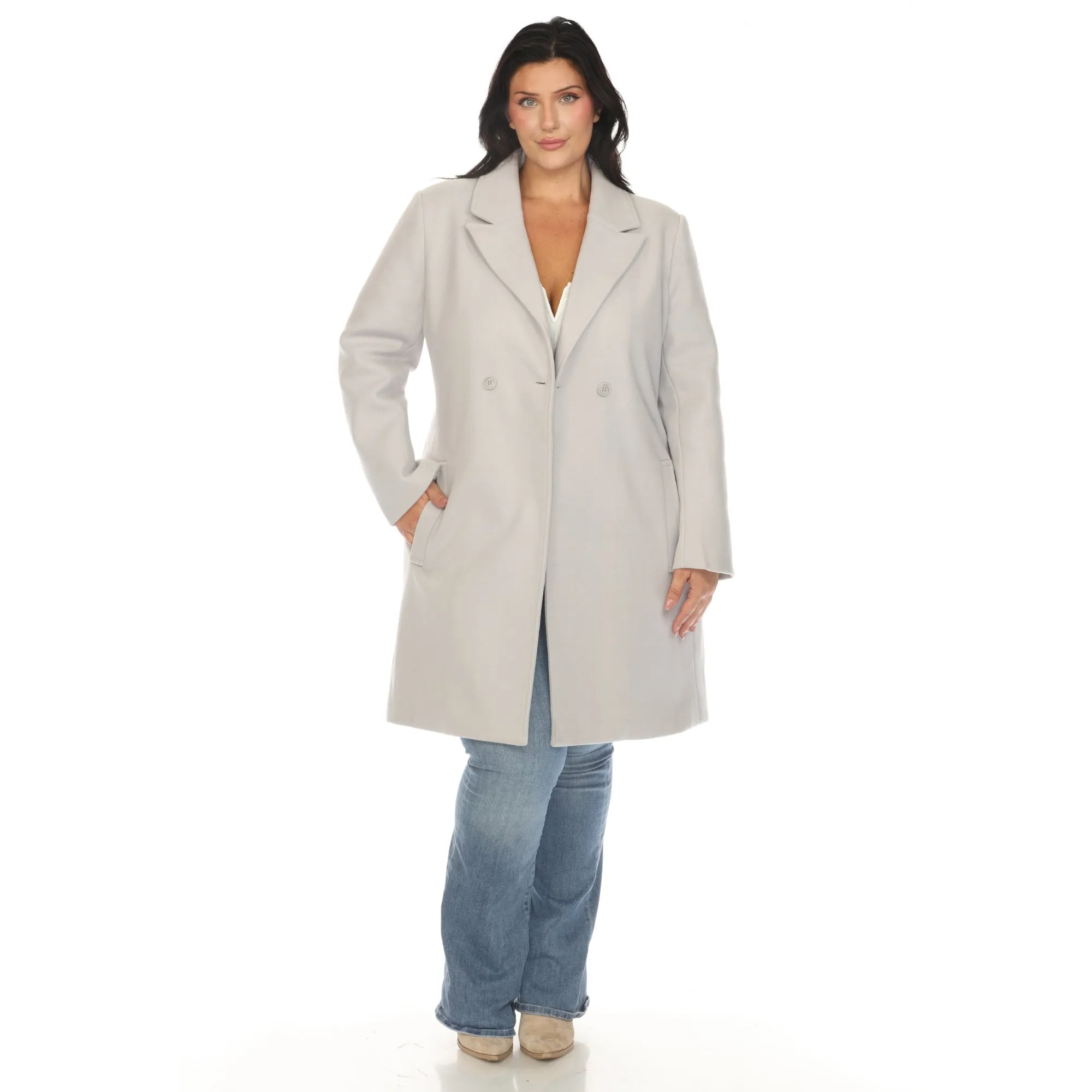 Women's Plus Size Classic Walker Coat sold by White Mark product image thumbnail 5
