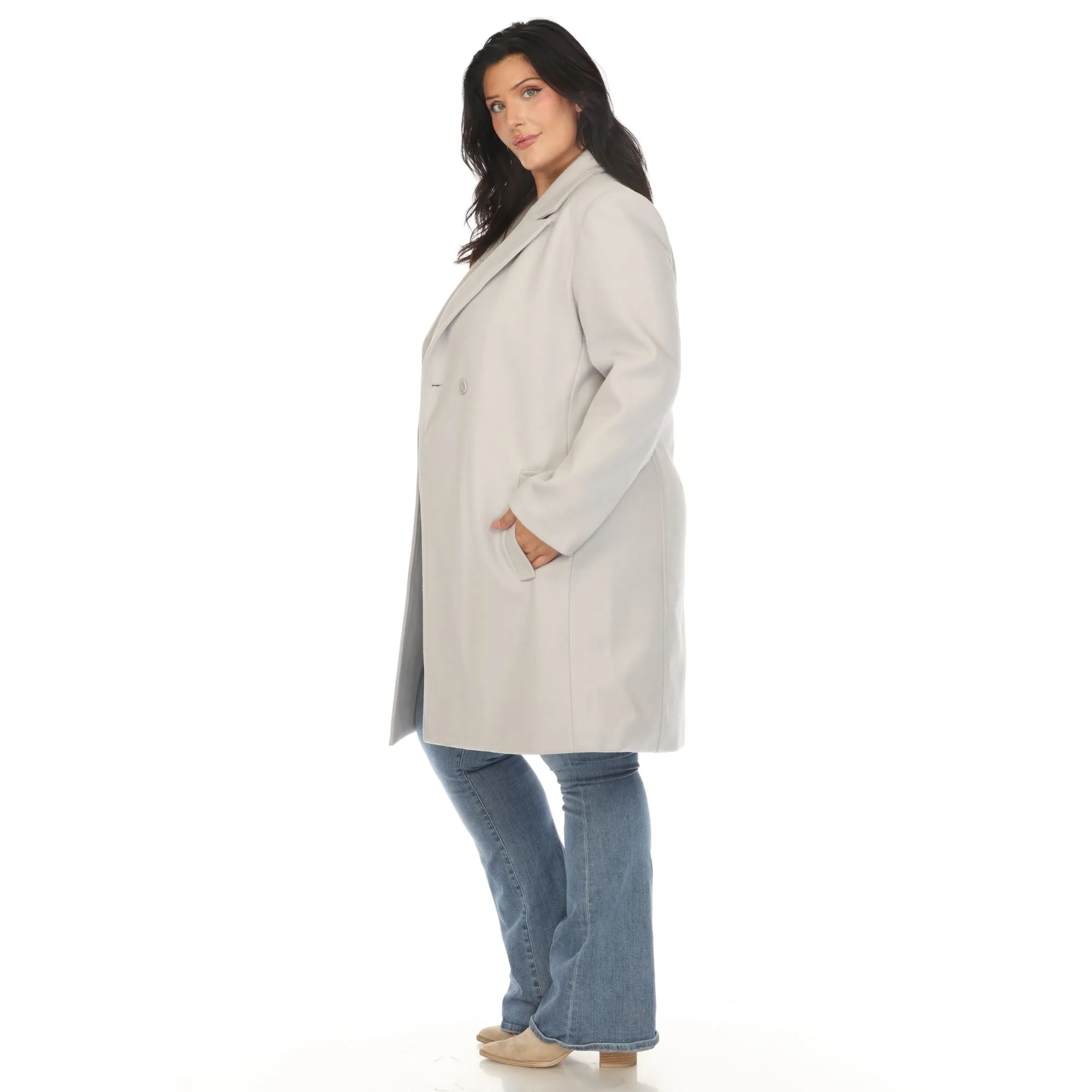 Women's Plus Size Classic Walker Coat sold by White Mark product image thumbnail 2