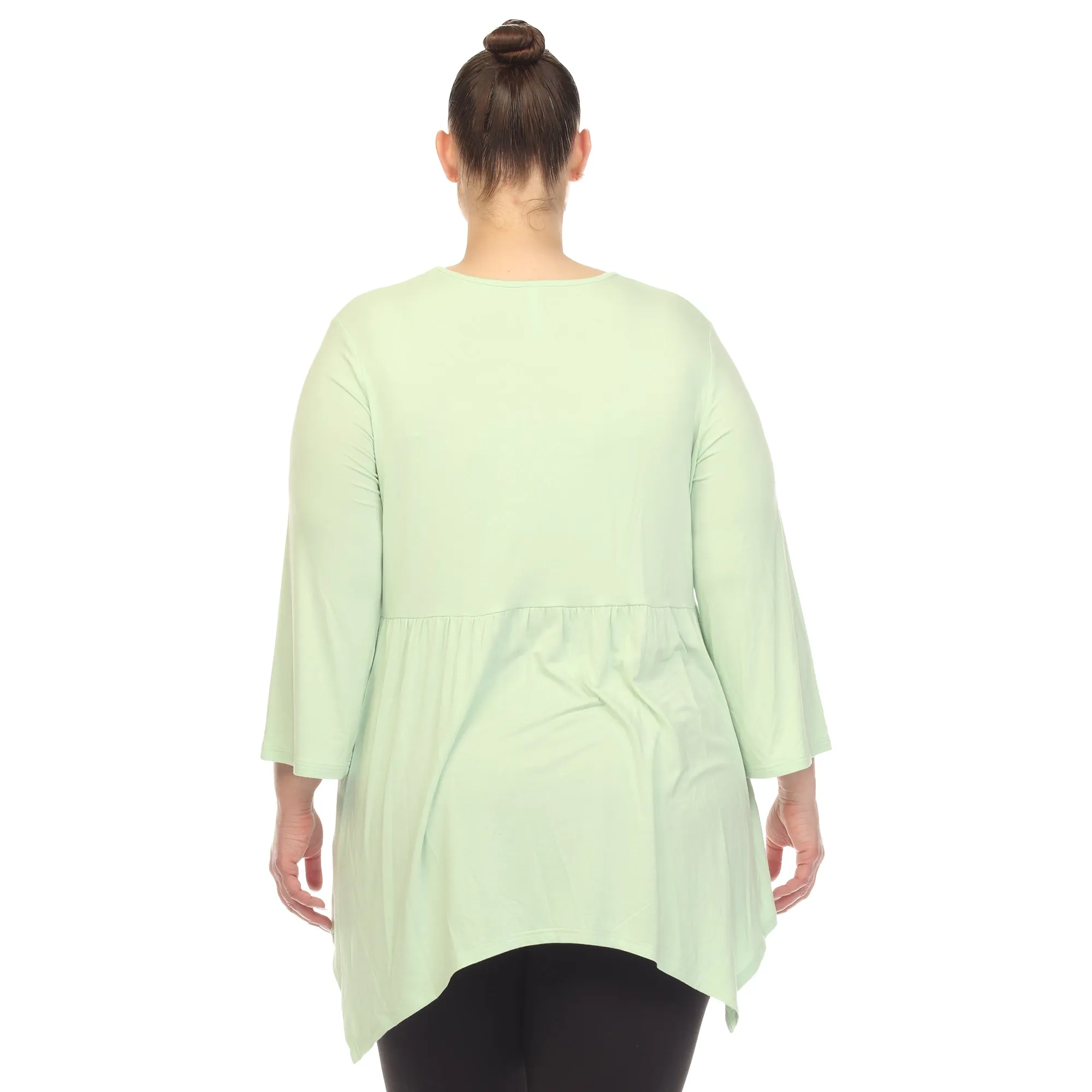 Women's Plus Size Empire Waist V-Neck Tunic Top sold by White Mark product image thumbnail 3