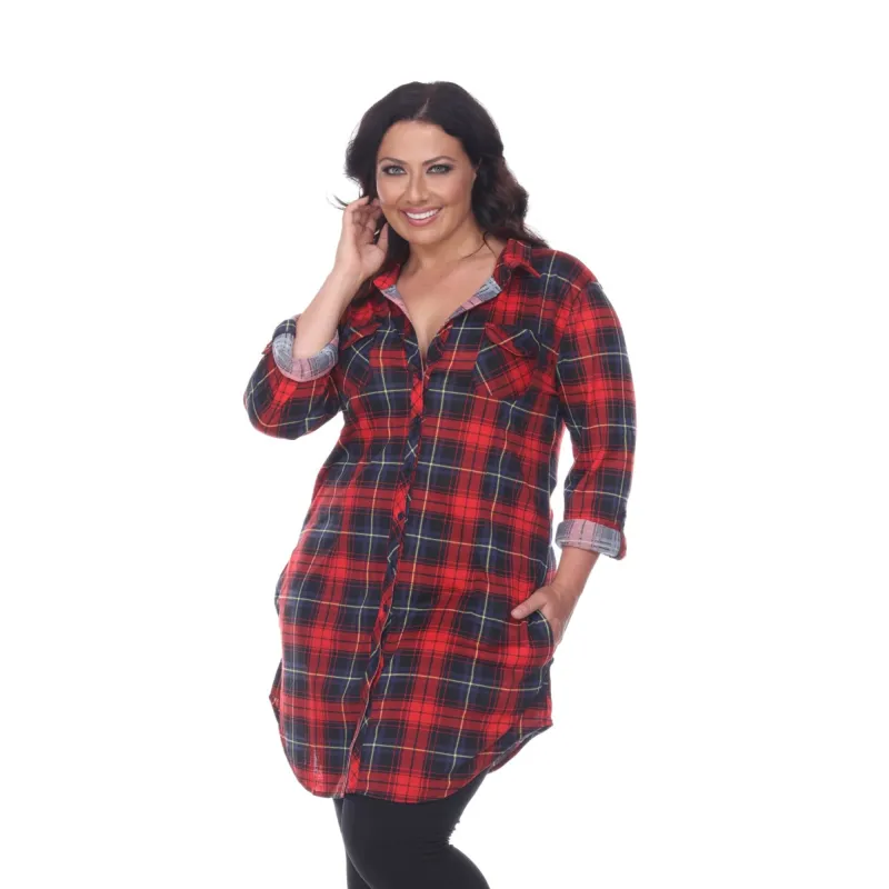 Women's Plus Piper Stretchy Plaid Tunic sold by White Mark
