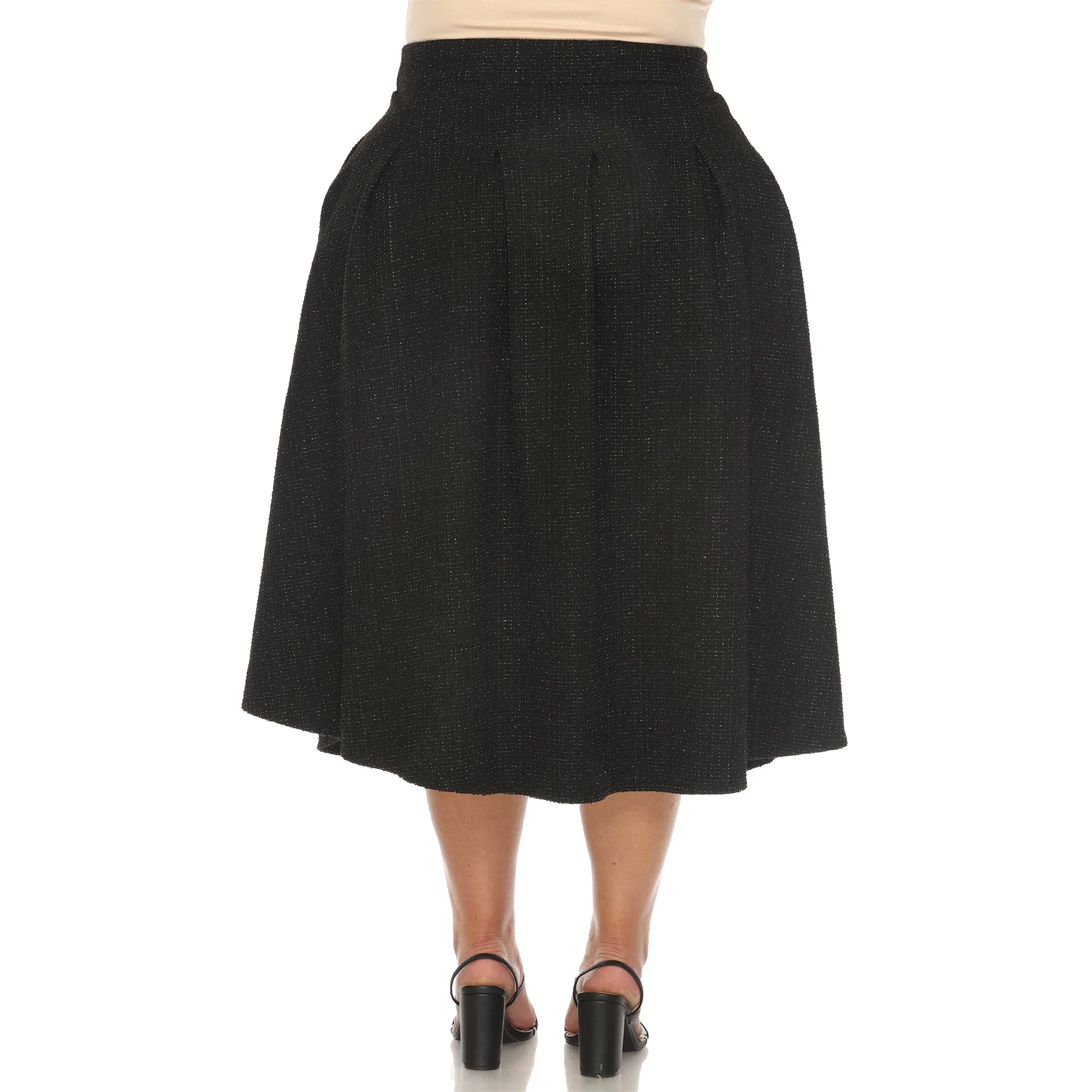 Plus Size Flared Tweed Skirt sold by White Mark product image thumbnail 3