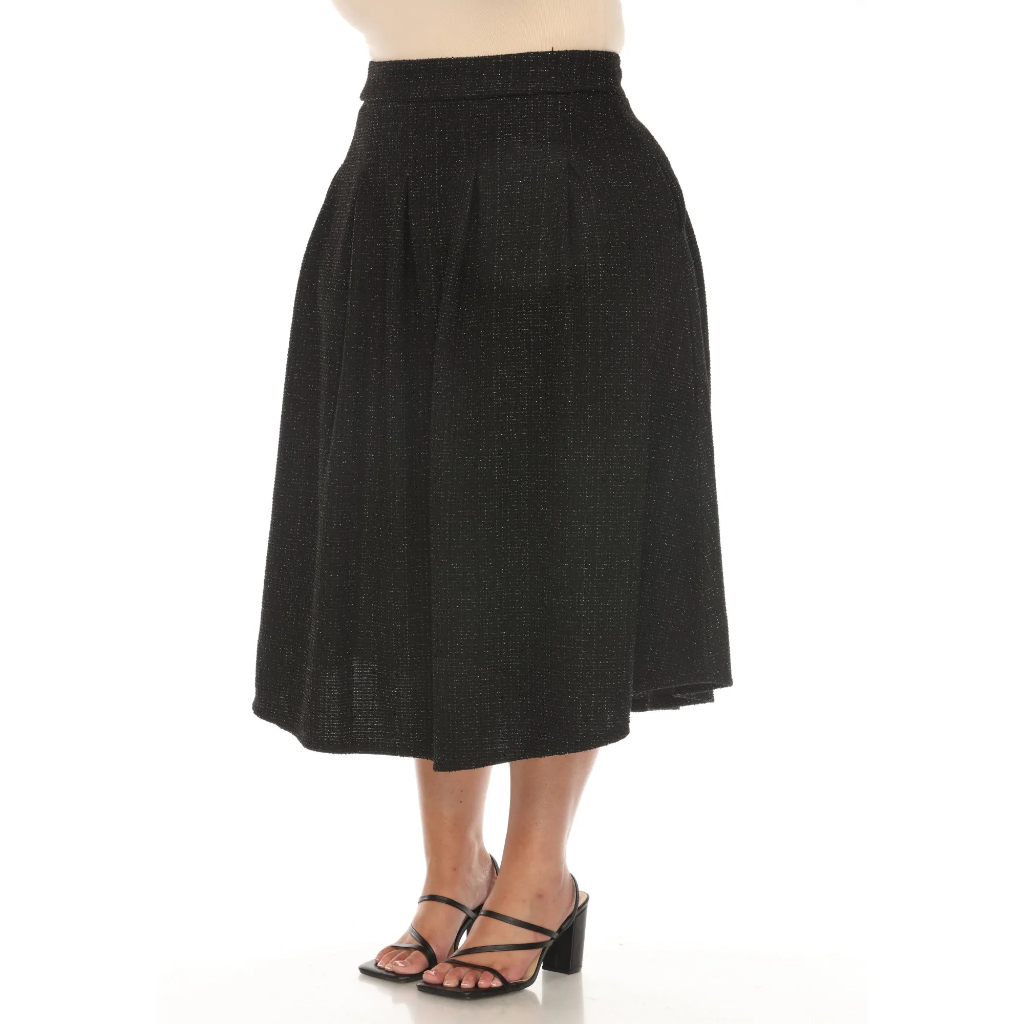 Plus Size Flared Tweed Skirt sold by White Mark product image thumbnail 2