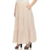 Plus Size Pleated Tiered Maxi Skirt sold by White Mark