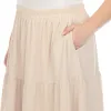 Plus Size Pleated Tiered Maxi Skirt sold by White Mark
