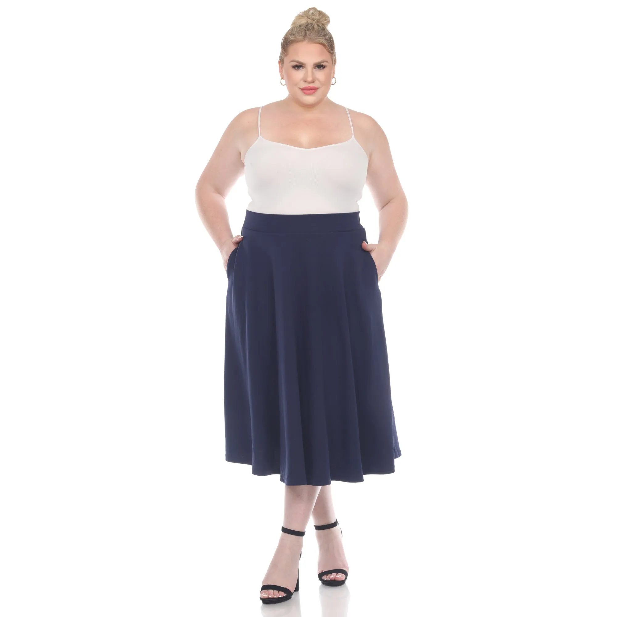 Plus 'Tasmin' Flare Midi Skirts sold by White Mark product image thumbnail 4