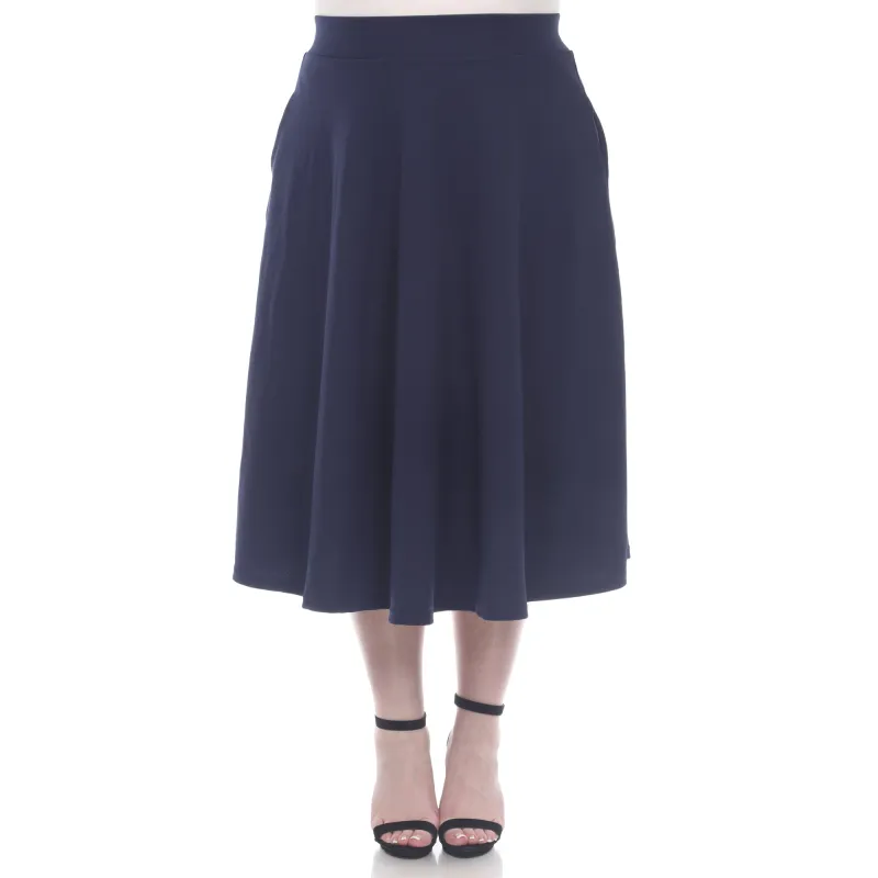 Plus 'Tasmin' Flare Midi Skirts made by White Mark