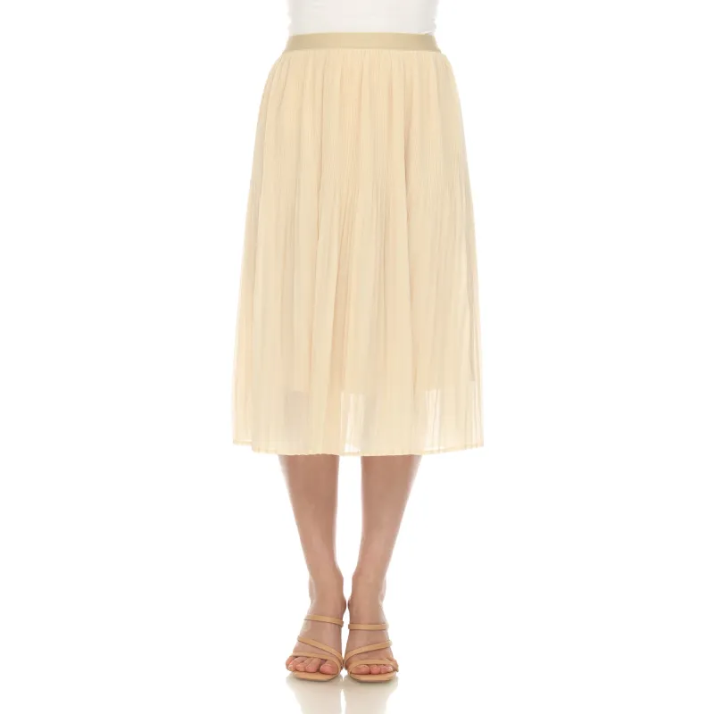 Women's Chiffon Pleated Midi Skirt made by White Mark