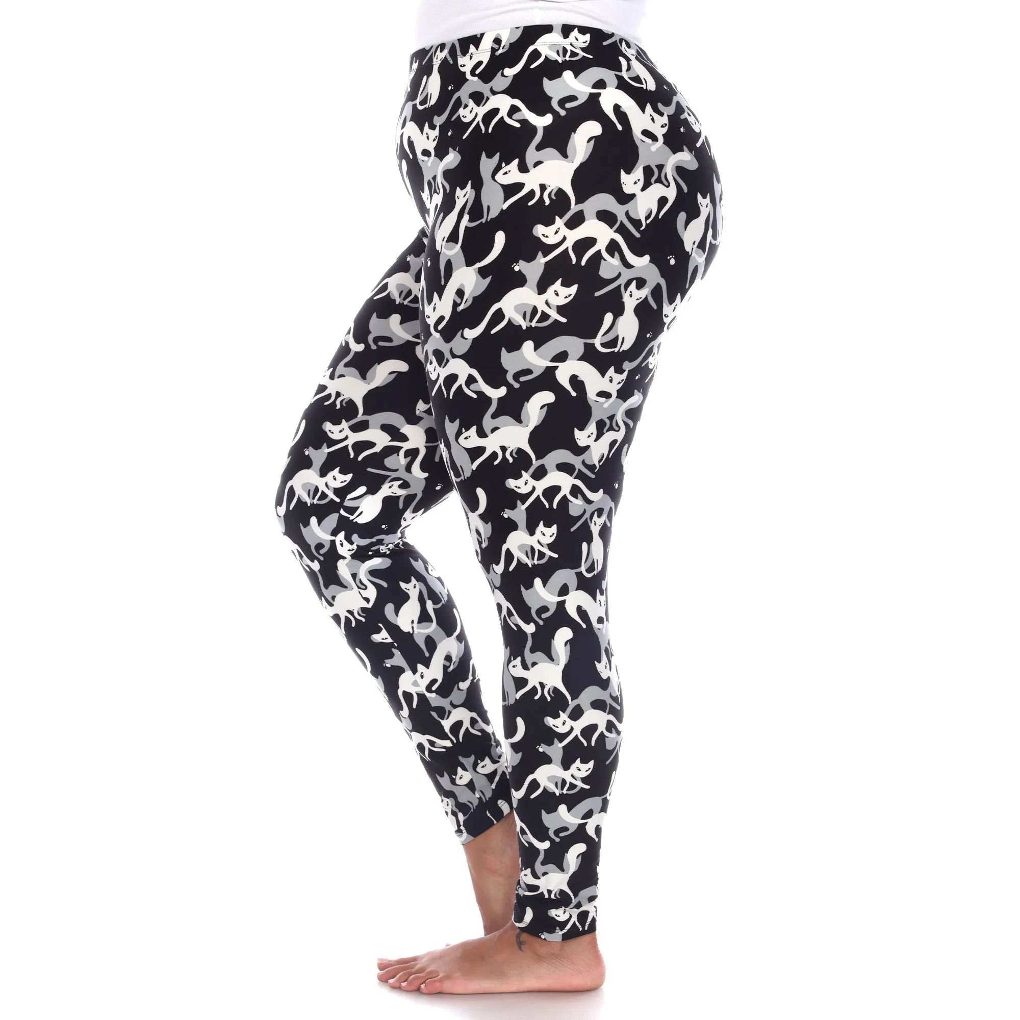 Plus Size Super Soft Cat Printed Leggings sold by White Mark product image thumbnail 3