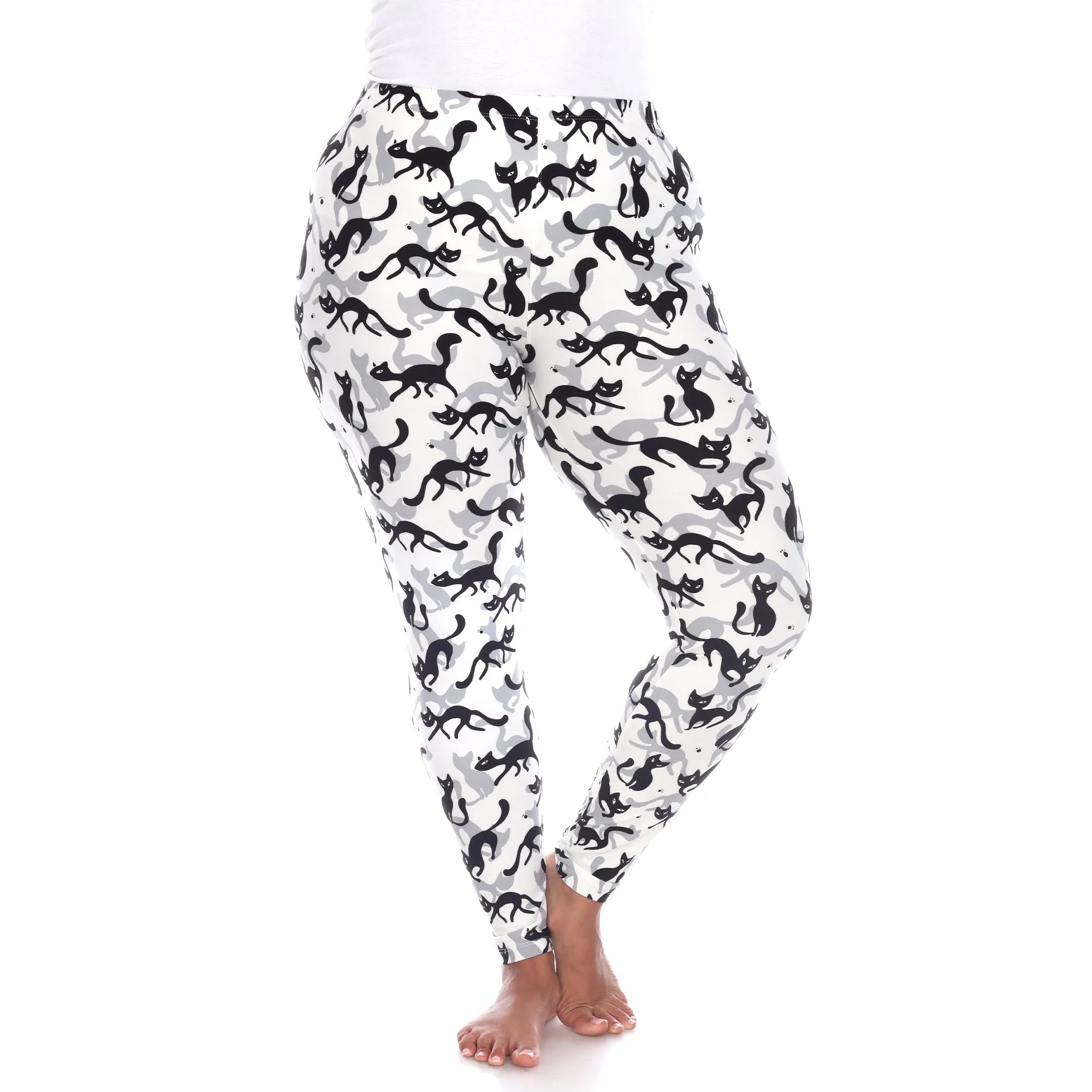 Plus Size Super Soft Cat Printed Leggings sold by White Mark product image thumbnail 5