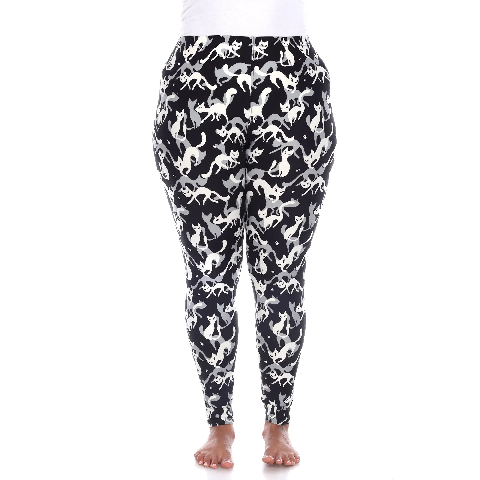 Plus Size Super Soft Cat Printed Leggings sold by White Mark product image thumbnail 2