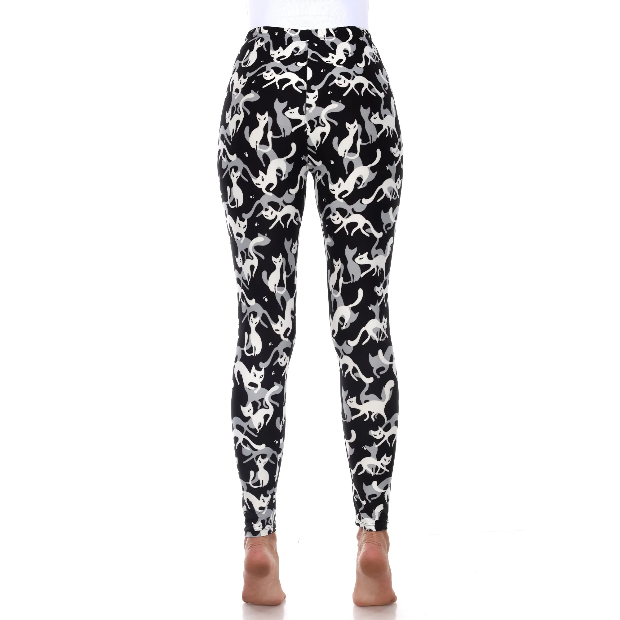 Super Soft Cat Printed Leggings sold by White Mark product image thumbnail 4