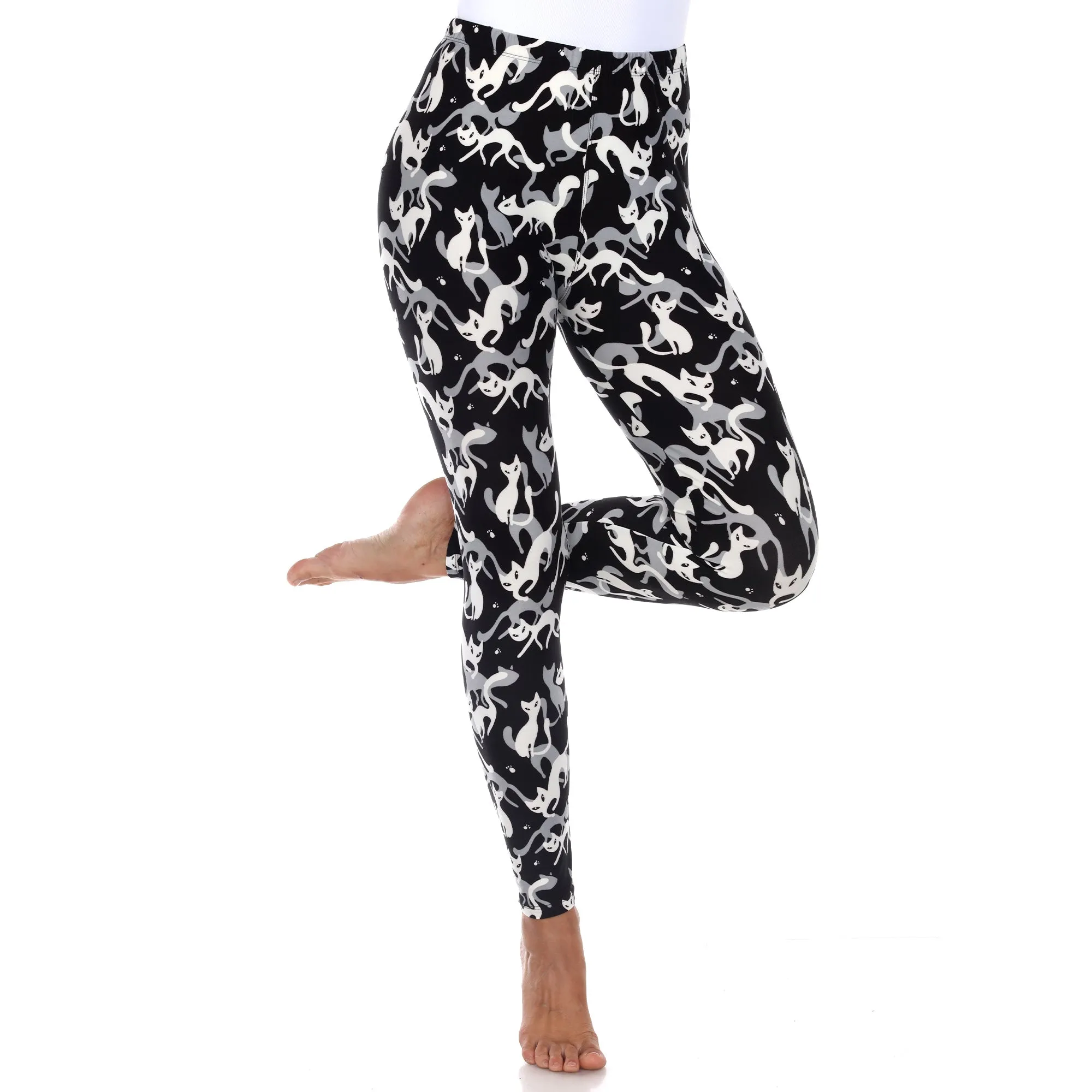 Super Soft Cat Printed Leggings sold by White Mark product image thumbnail 2