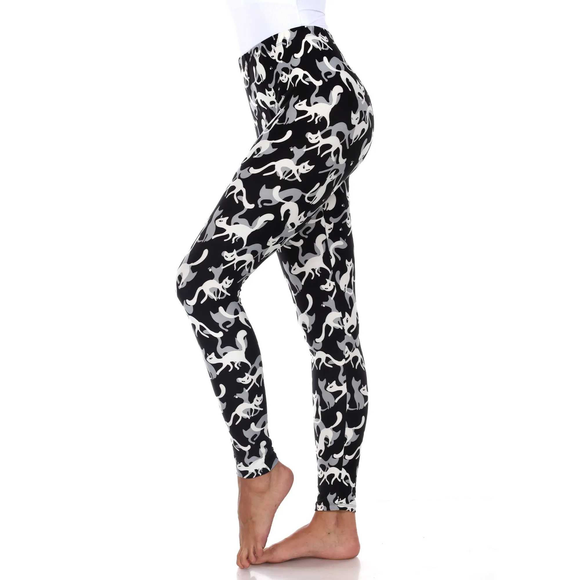 Super Soft Cat Printed Leggings sold by White Mark product image thumbnail 3