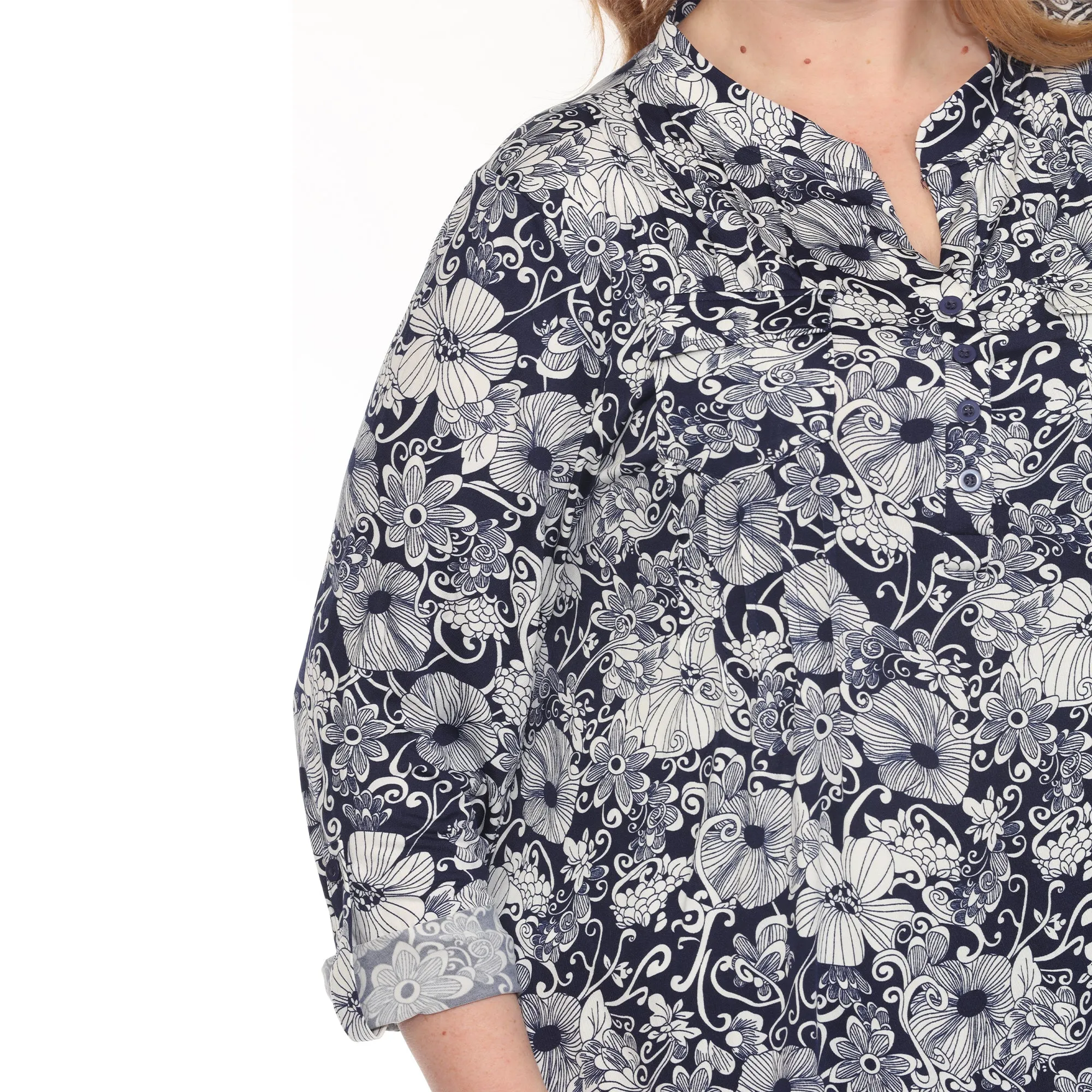 Plus Size 2-Piece Floral Print Tunic and Pant Set sold by White Mark product image thumbnail 5