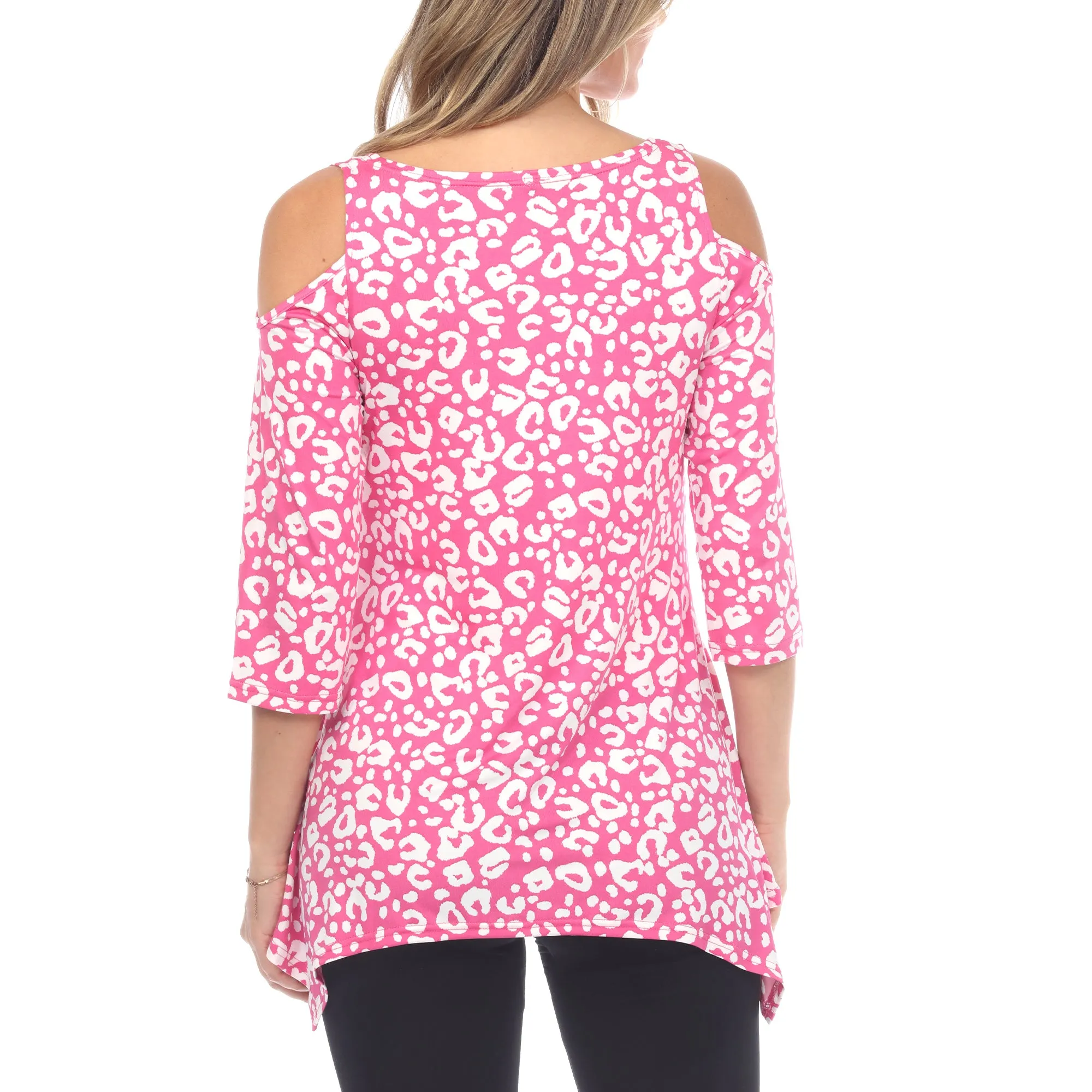 Maternity Leopard Cold Shoulder Tunic Top sold by White Mark product image thumbnail 3