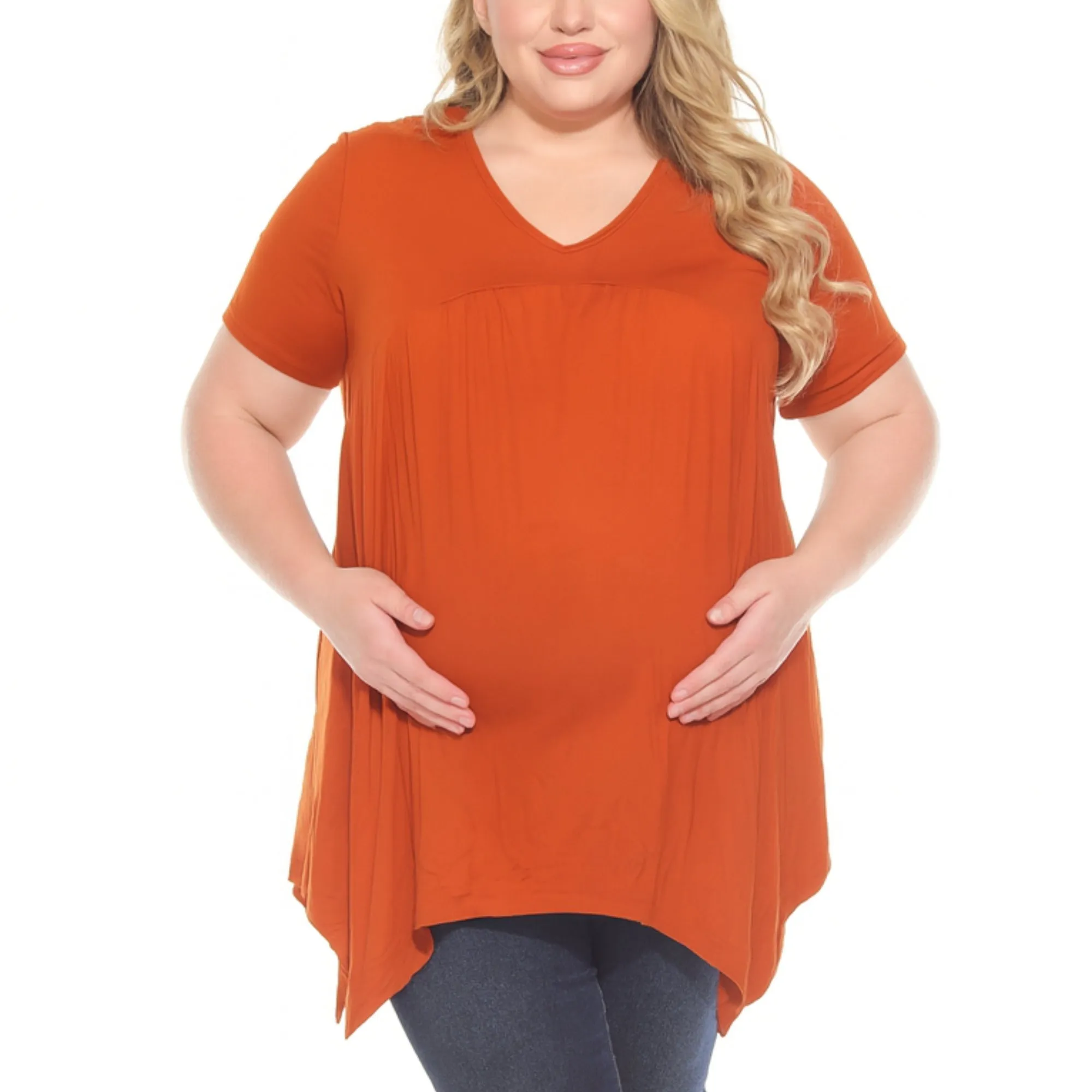Women's Shirred Maternity Top sold by White Mark product image thumbnail 3