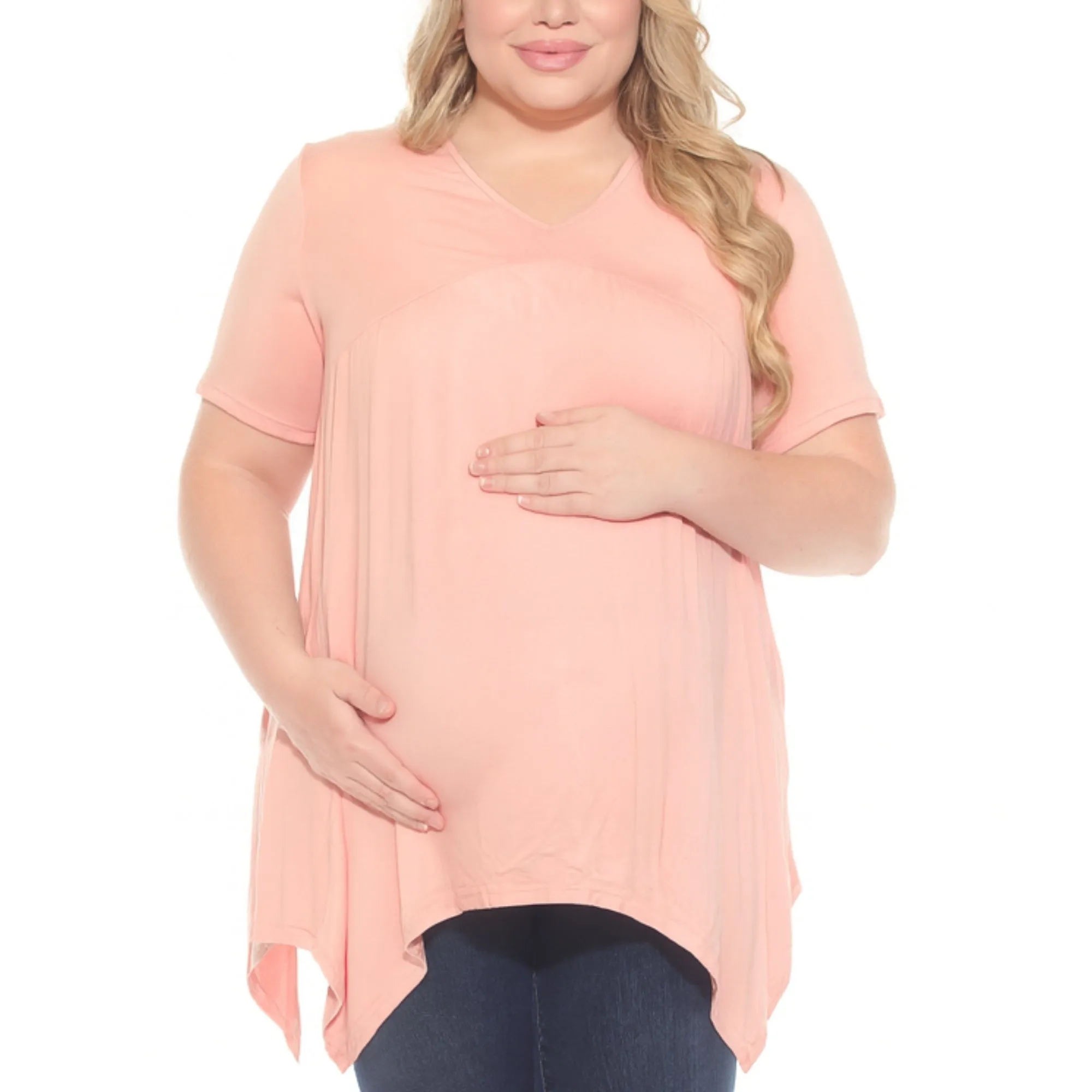 Women's Shirred Maternity Top sold by White Mark product image thumbnail 4