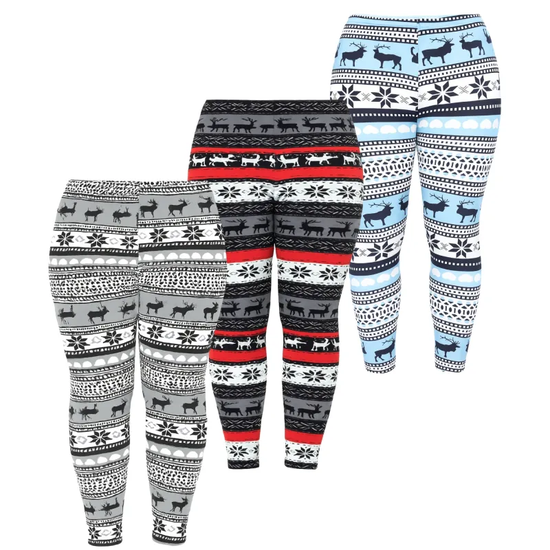 Plus Size Holiday Leggings 3-Pack – Festive Prints & Cozy Styles sold by White Mark