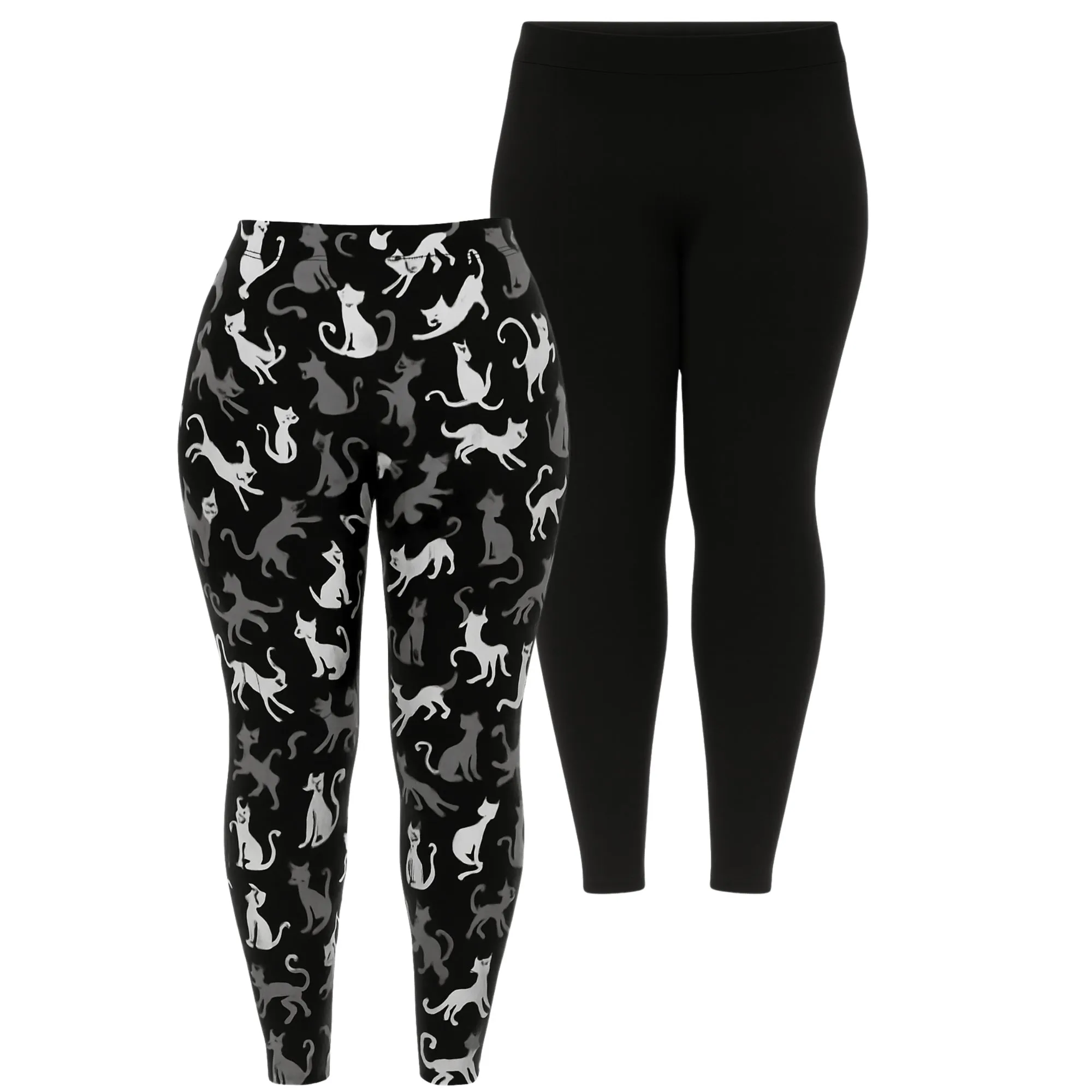 Women’s Halloween Cat Leggings 2-Pack sold by White Mark