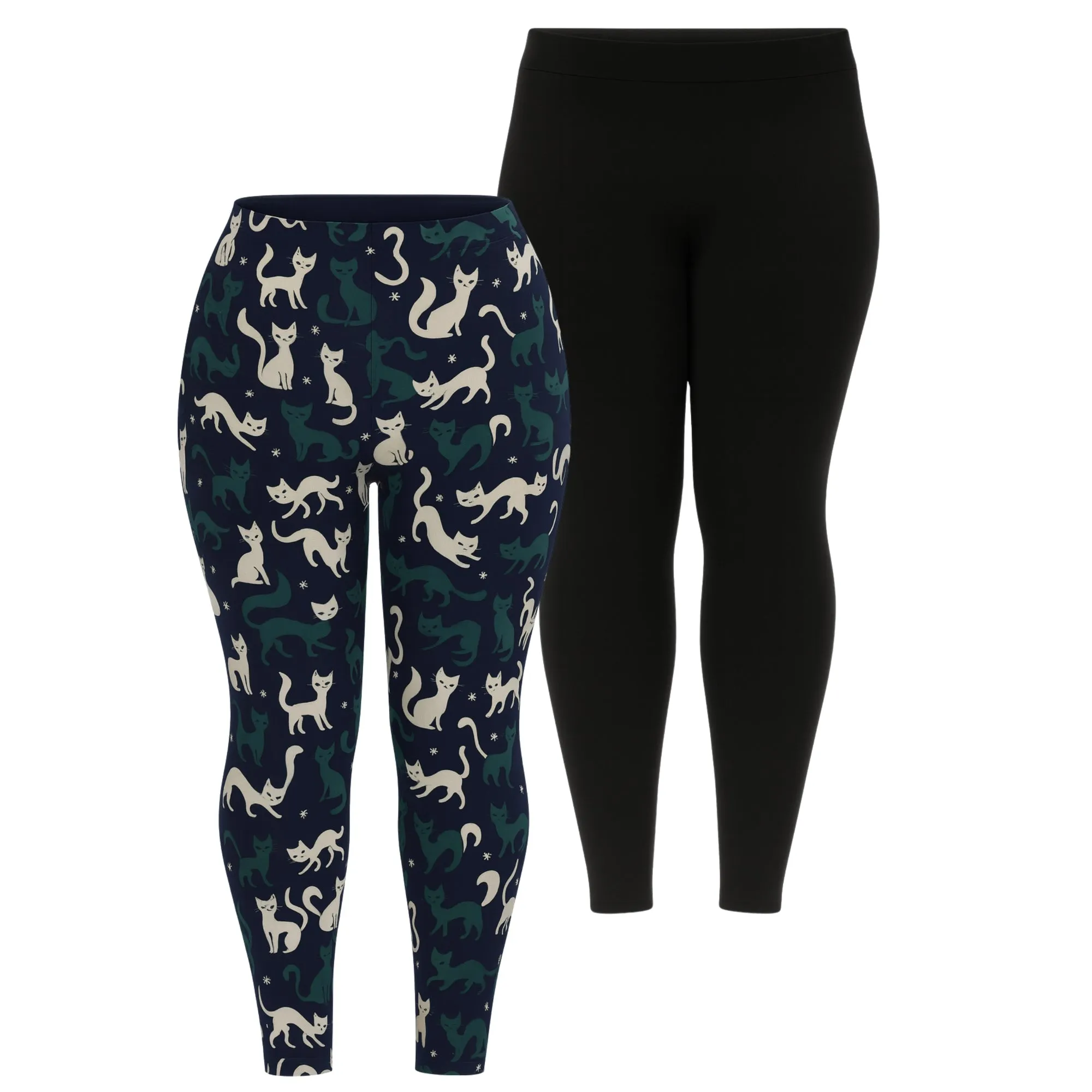 Women’s Halloween Cat Leggings 2-Pack sold by White Mark product image thumbnail 3