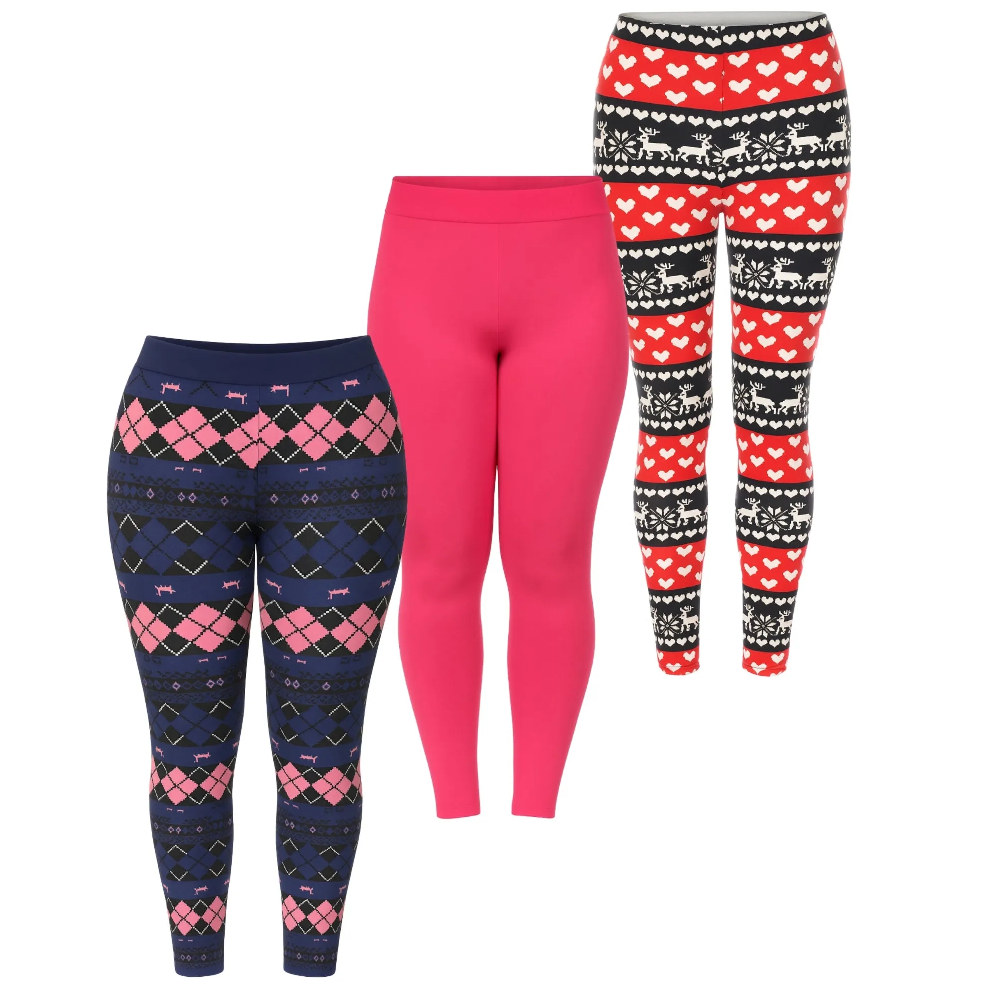 Women’s Holiday Leggings 3-Pack – Festive Prints & Cozy Styles sold by White Mark product image thumbnail 3