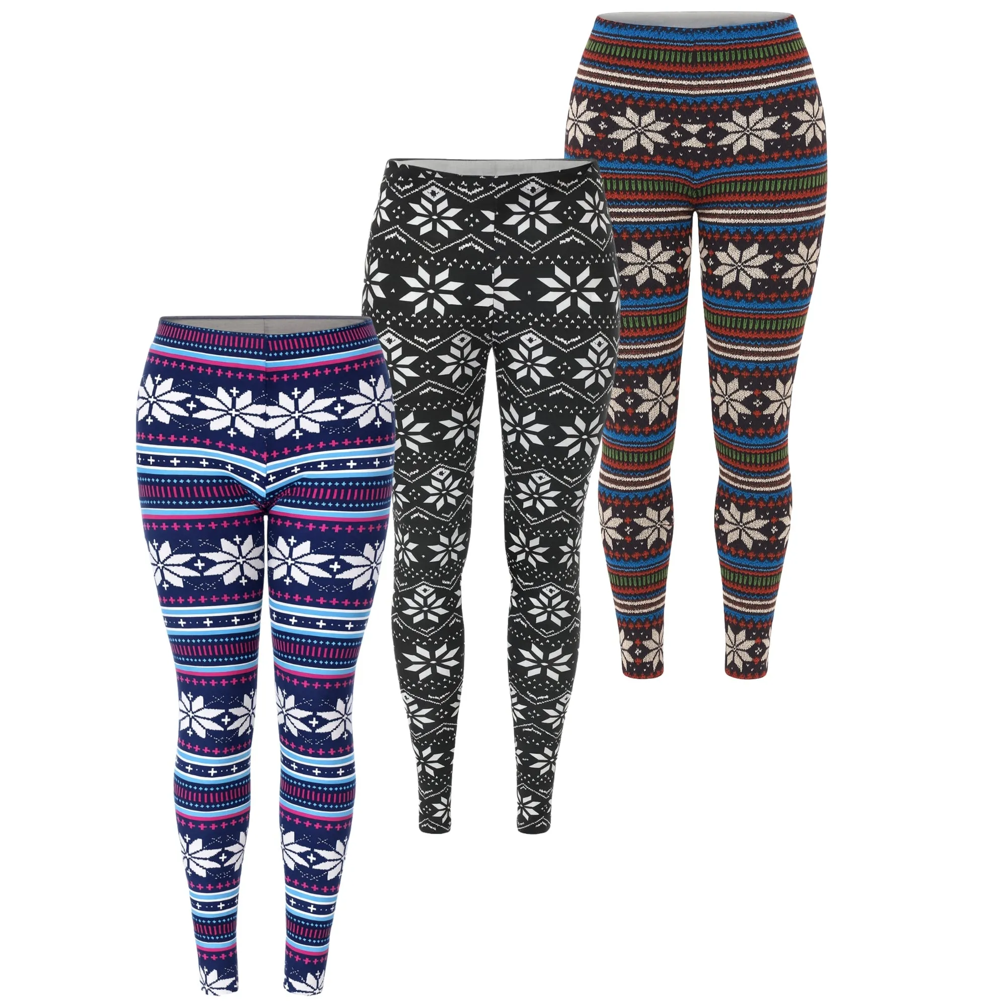 Women’s Holiday Leggings 3-Pack – Festive Prints & Cozy Styles sold by White Mark product image thumbnail 4