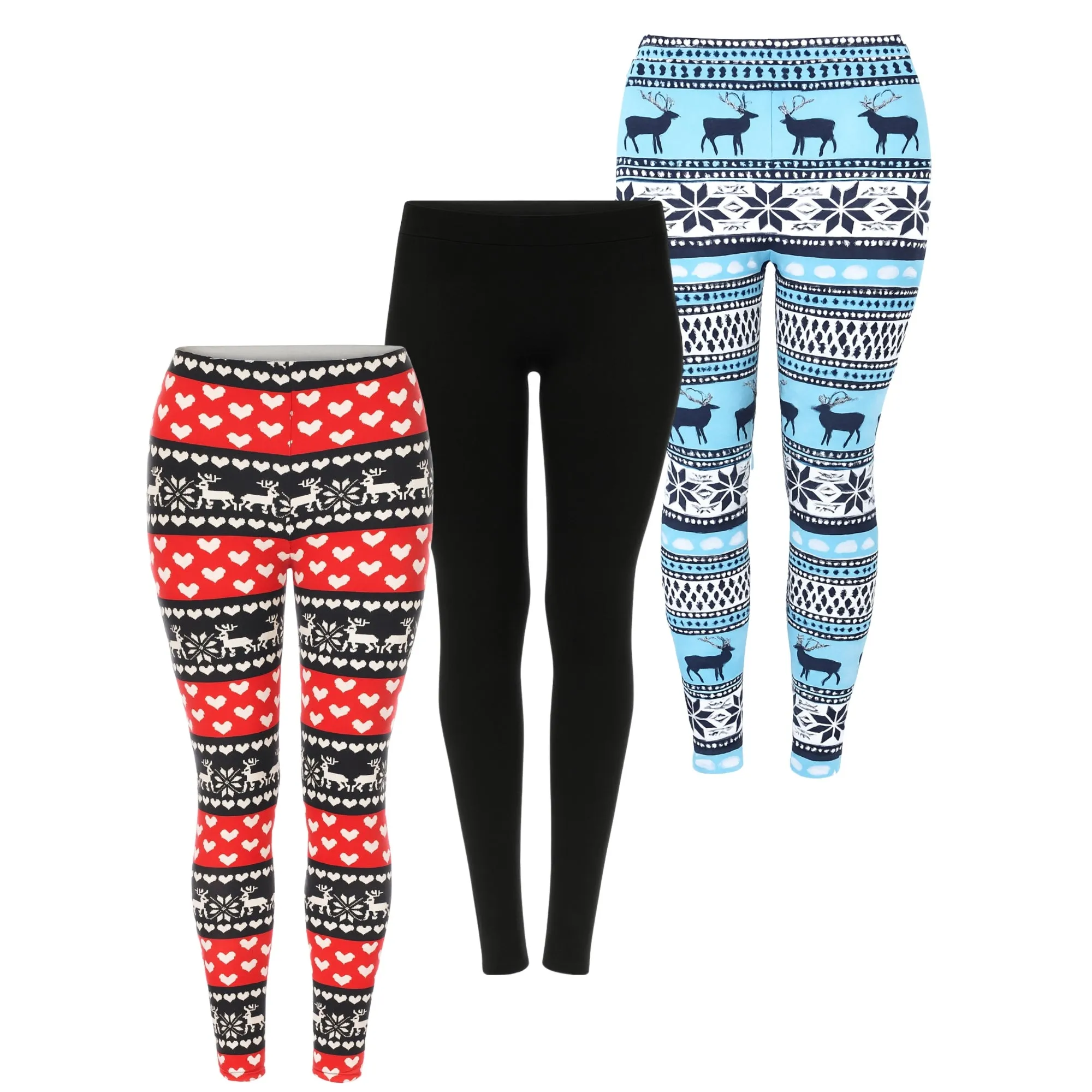 Women’s Holiday Leggings 3-Pack – Festive Prints & Cozy Styles sold by White Mark product image thumbnail 2