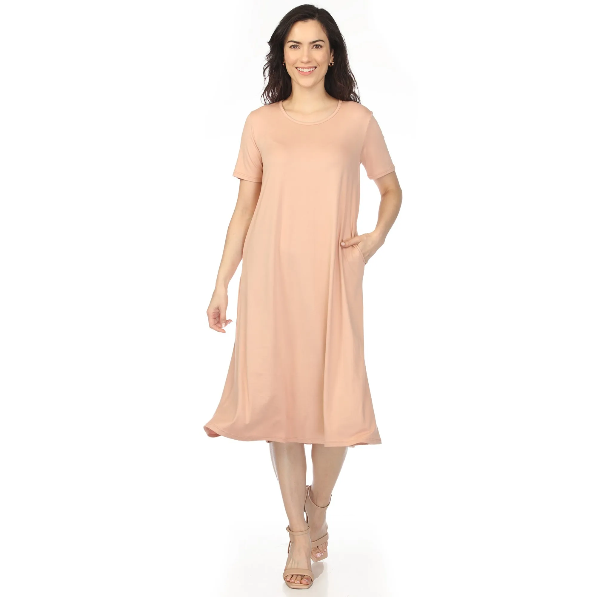 Women's Crew Neck T-Shirt Dress sold by White Mark