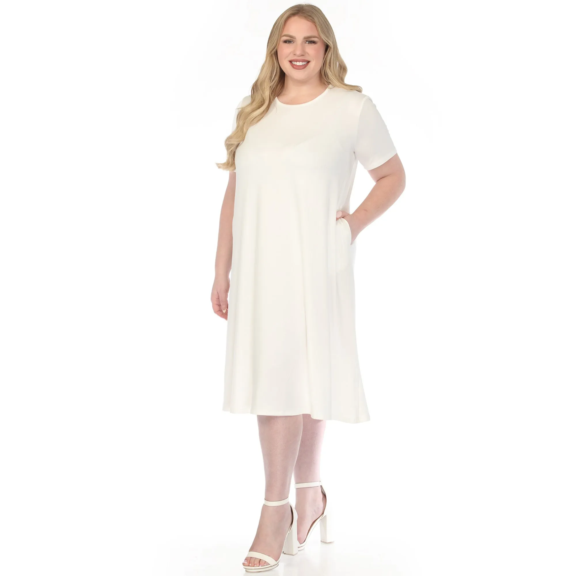 Plus Size Crew Neck T-Shirt Dress sold by White Mark product image thumbnail 5