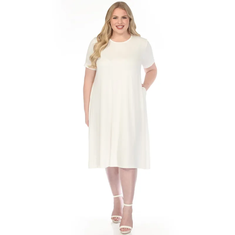 Plus Size Crew Neck T-Shirt Dress made by White Mark