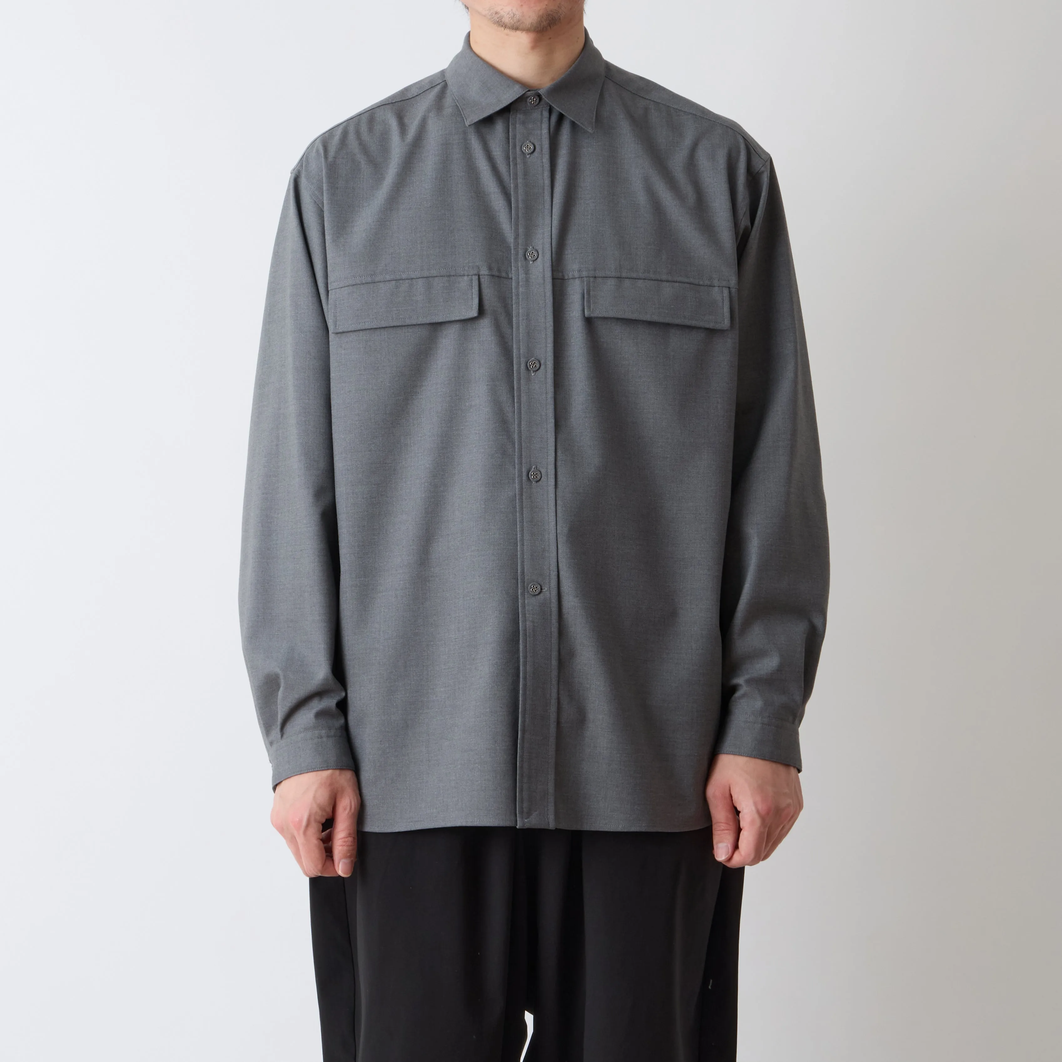 MID GUSSET SLEEVE STRETCH SHIRT sold by White Mountaineering product image thumbnail 2