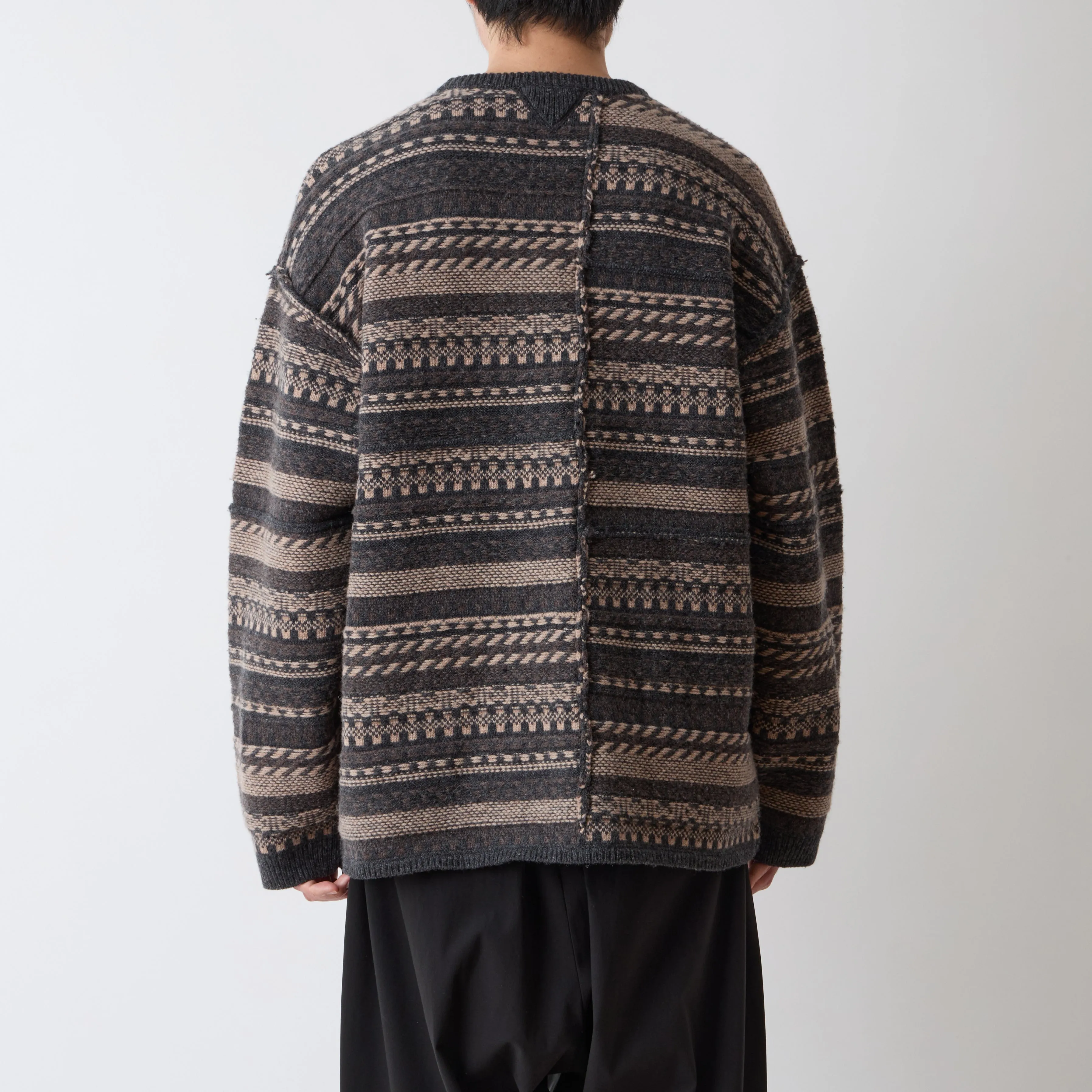 FAIR ISLE PATCHWORK KNIT PULLOVER sold by White Mountaineering product image thumbnail 3
